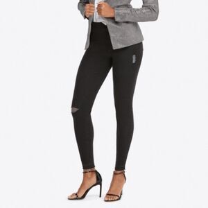 Spanx Distressed Ankle Skinny Denim Jean Legging Vintage Black Size Small